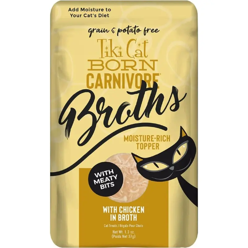 Tiki Cat Born Carnivore Chicken in Broth Cat Food Topper 1.3oz