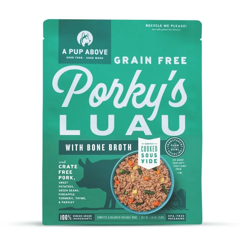 A Pup Above Gently Cooked Frozen Grain-Free Dog Food - Porky's Luau - 3lb Bag