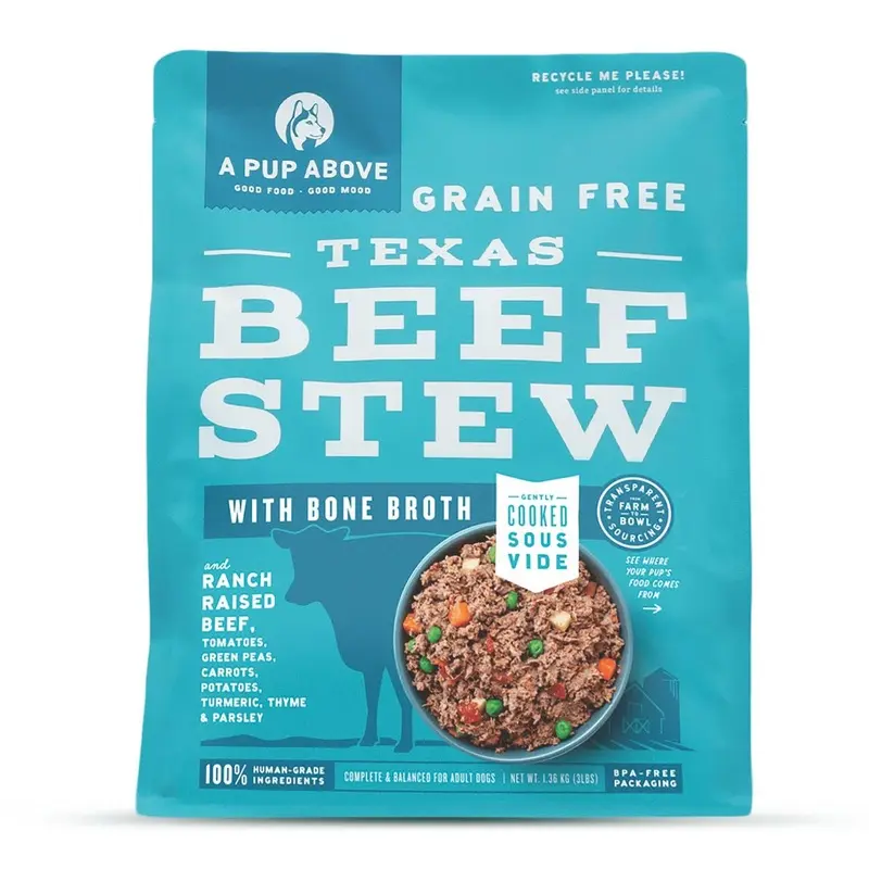 A Pup Above Gently Cooked Frozen Grain-Free Dog Food - Texas Beef Stew - 7lb Bag