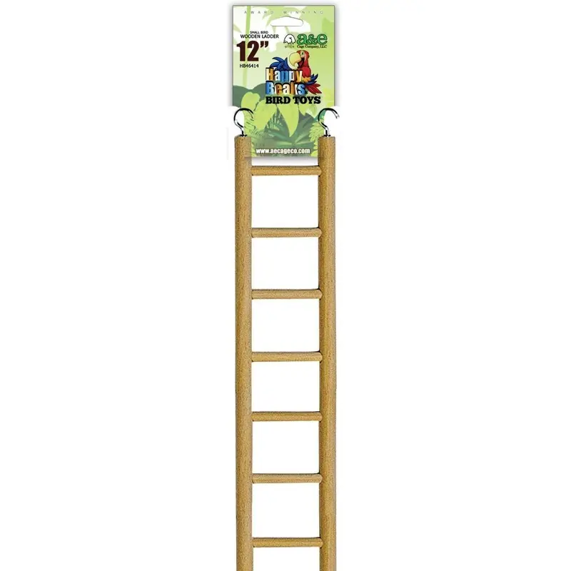 A&E Small Bird Parakeet Wooden Hanging Ladder 12"