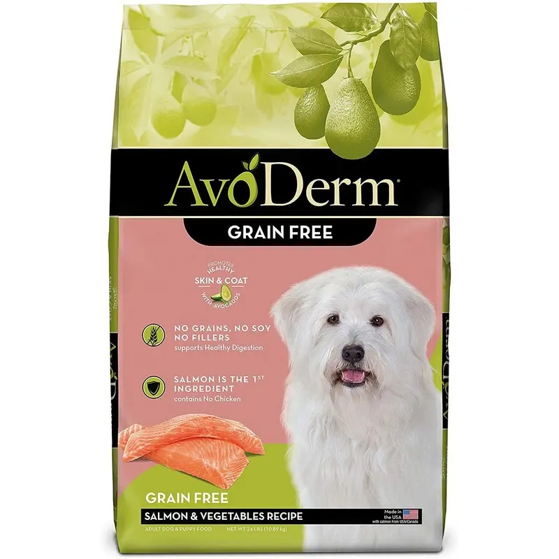 AvoDerm Grain-Free Dry Dog Food - Salmon & Vegetables - 24lb Bag