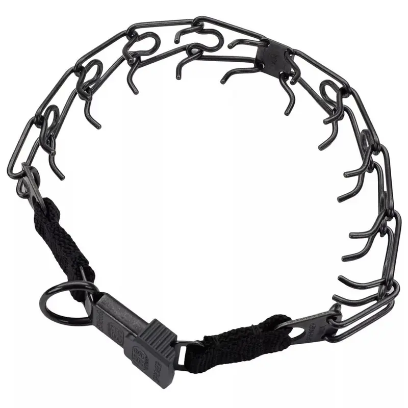 Herm. Sprenger Black Stainless Ultra-Plus Dog Prong Training Collar with ClicLock 18"