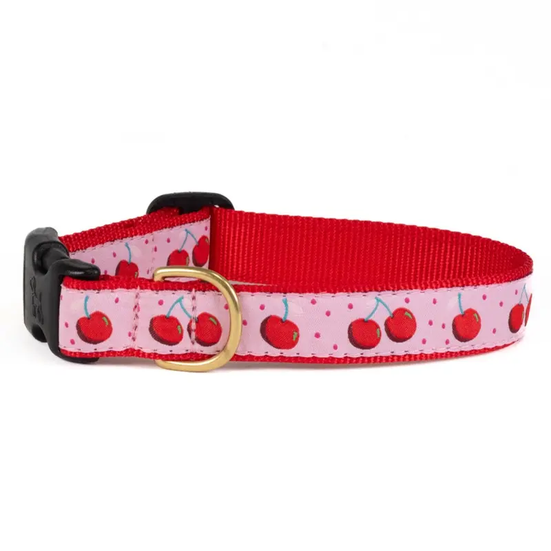 Up Country Cherries Dog Collar XS
