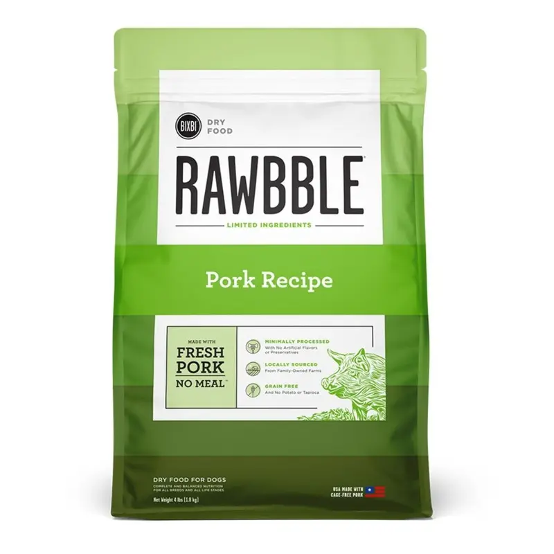 Bixbi Rawbble Pork Dry Dog Food 4lb