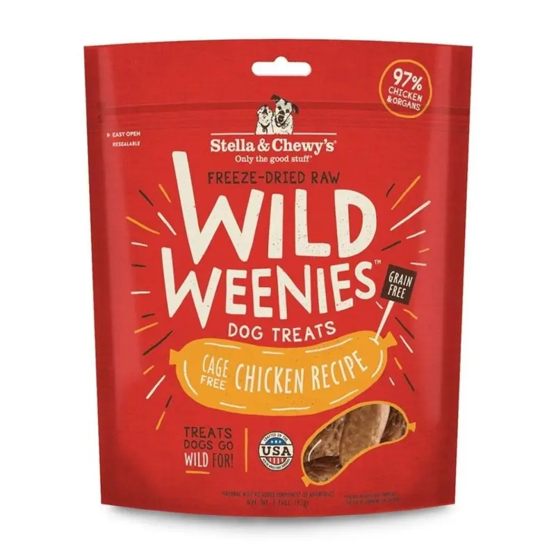 Stella & Chewys Freeze Dried Wild Weenies Cage-Free Chicken Dog Treats 11.5oz