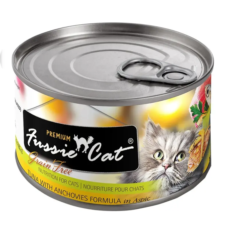 Fussie Cat Wet Cat Food - Tuna With Anchovies Formula In Aspic Cat Food 5.5oz Can
