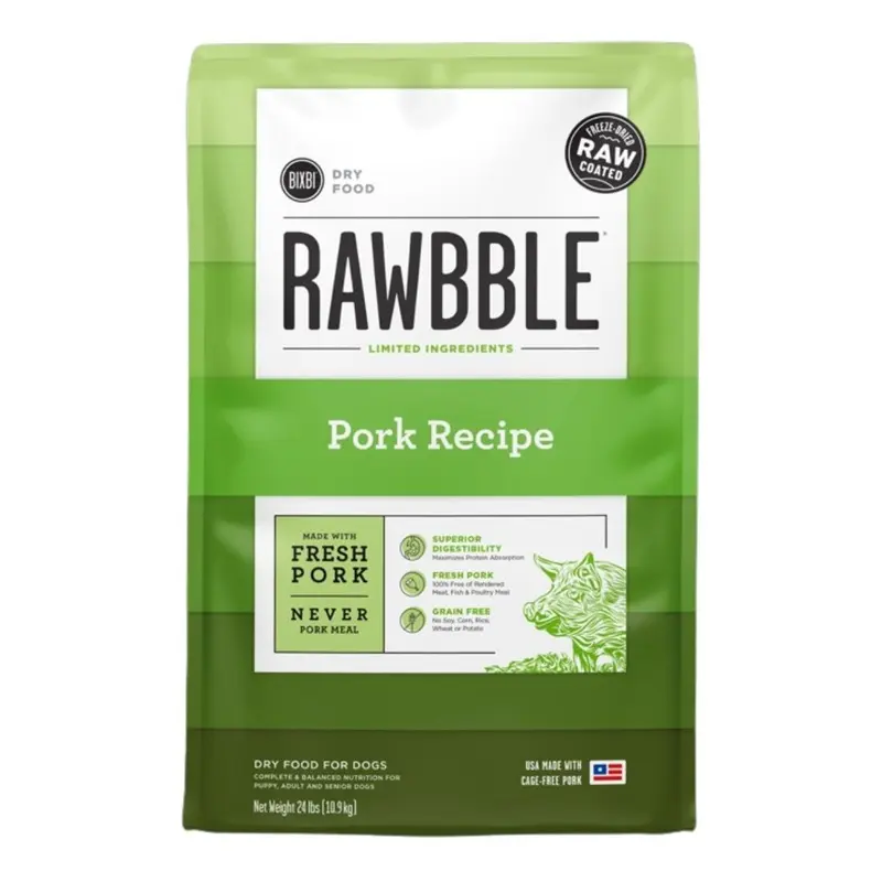 Bixbi Pet Rawbble Pork Dry Dog Food 24lb