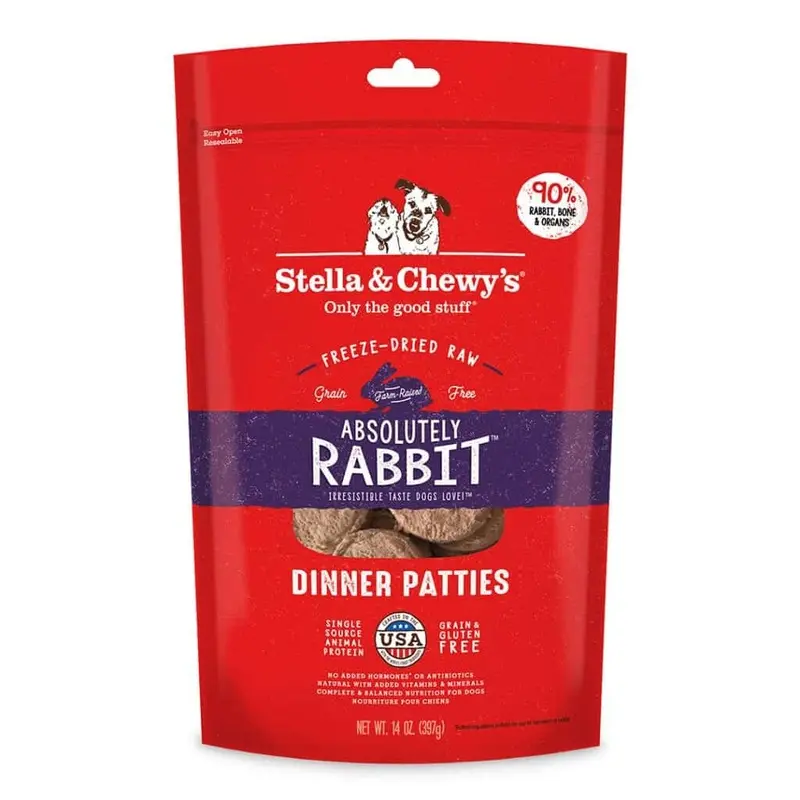 Stella & Chewy's Absolutely Rabbit Freeze-Dried Raw Dinner Patties Dog Food 25oz