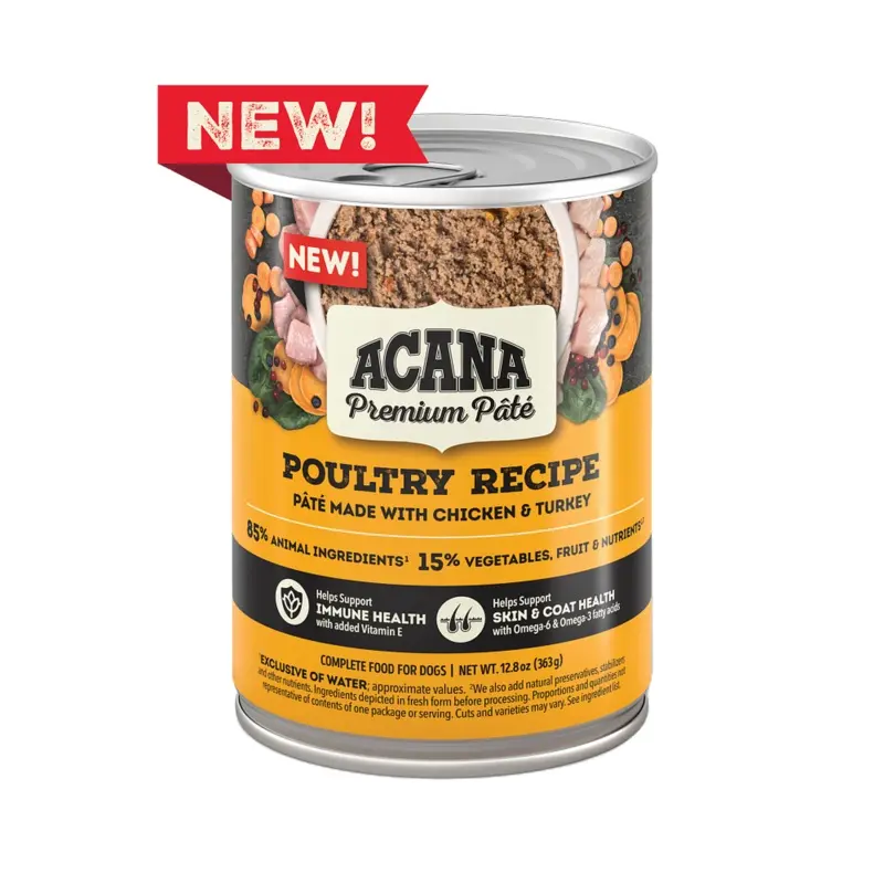 Acana Premium Pate Poultry Recipe Wet Dog Food 12.oz