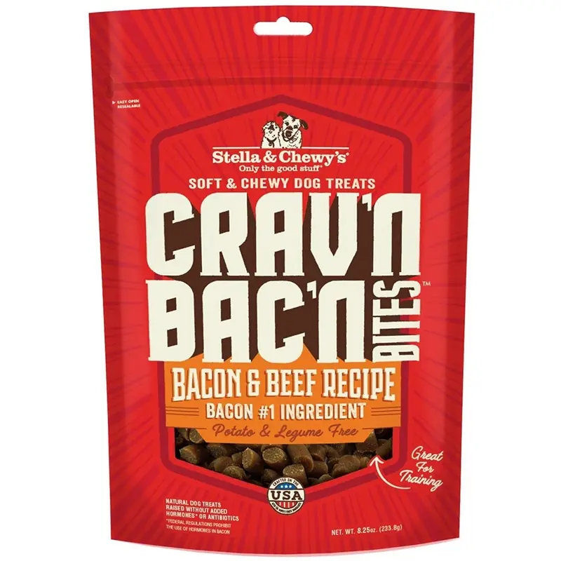 Stella & Chewys Crav'N Bac'N Bacon Beef Dog Treats 8.25oz