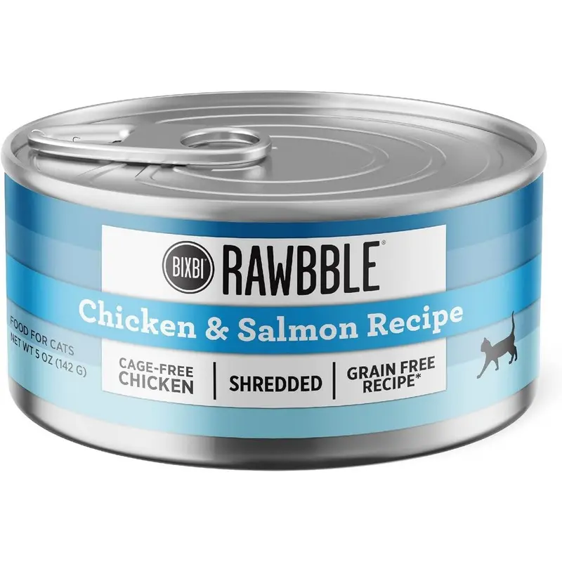 Bixbi Pet Rawbble Shredded Chicken & Salmon Wet Cat Food 5oz