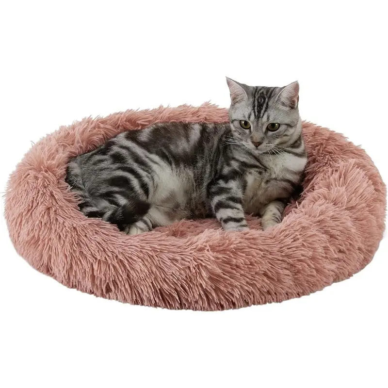 Best Friends by Sheri Cat Donut Bed - Dusty Rose