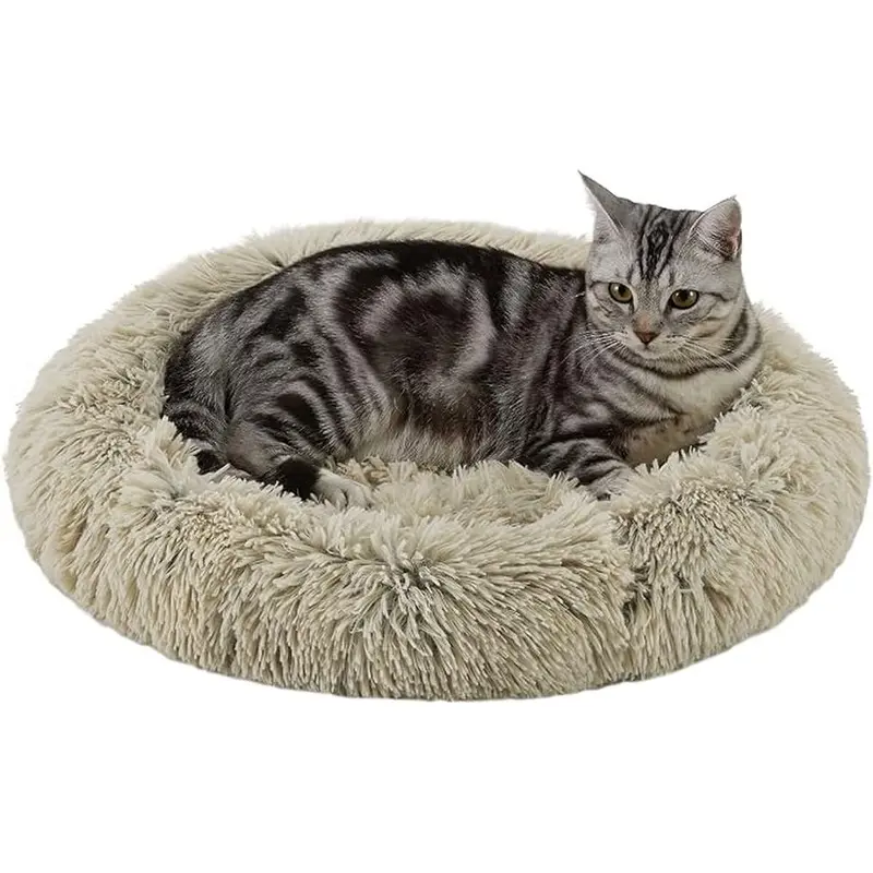 Best Friends by Sheri Cat Donut Bed - Taupe