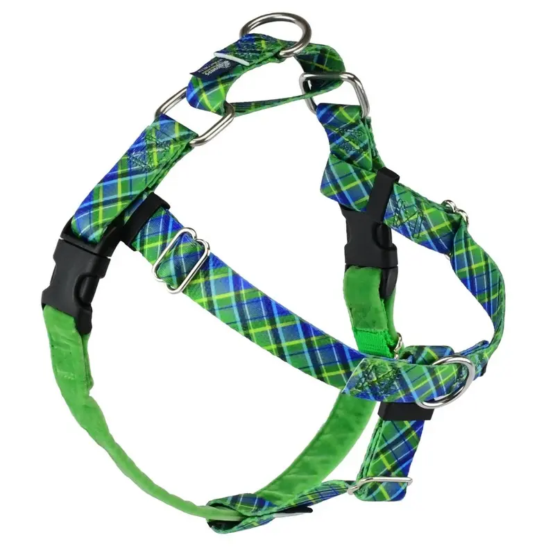 2 Hounds Design Freedom No-Pull Dog Harness Electric Glow Green Large