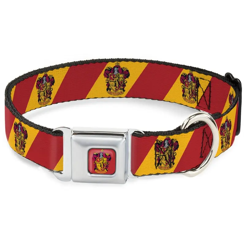 Buckle-Down GRYFFINDOR Crest Full Color Red Seatbelt Buckle Collar 16-23"