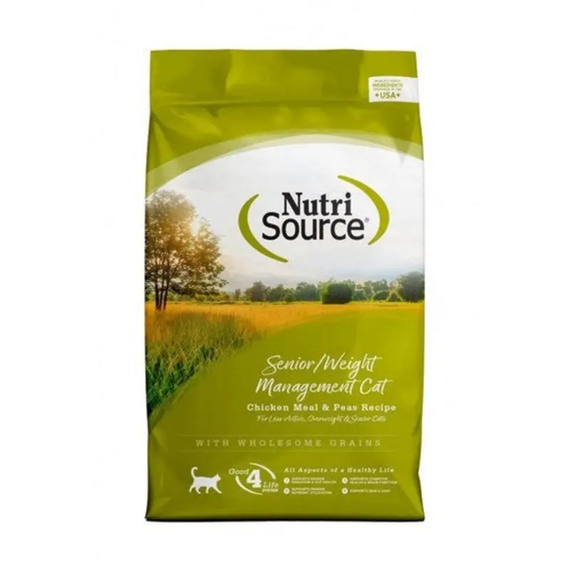 NutriSource Senior Weight Management Dry Cat Food - Chicken & Pea - 4lb Bag