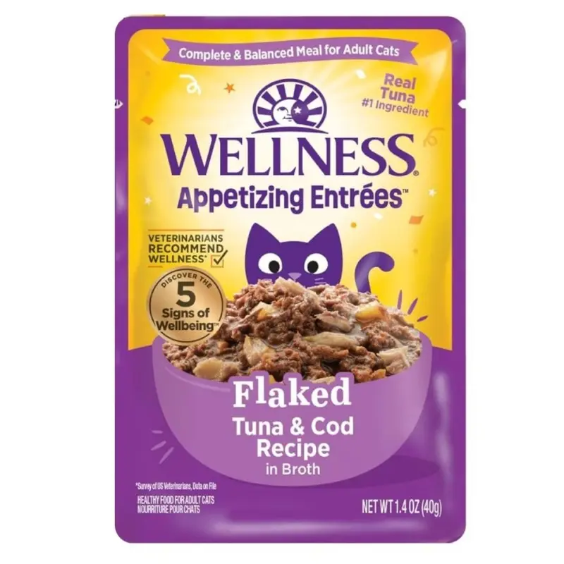 Wellness Appetizing Entrees Flaked Tuna & Cod Wet Cat Food 1.4oz