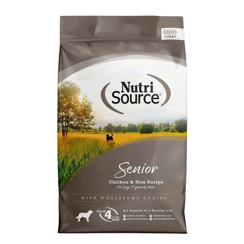 NutriSource Wholesome Grains Senior Dry Dog Food - Chicken & Rice - 4lb Bag