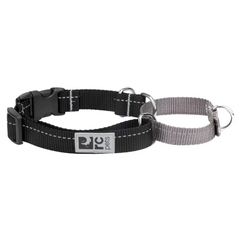 RC PETS Dog Primary Web Training Clip Collar, Black, M, 1"/ 14" - 19"