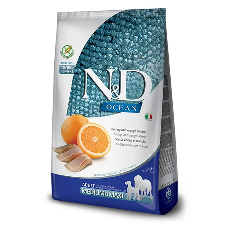 Farmina N&D Ocean Grain-Free Dry Dog Food - Herring & Orange - 26.4lb
