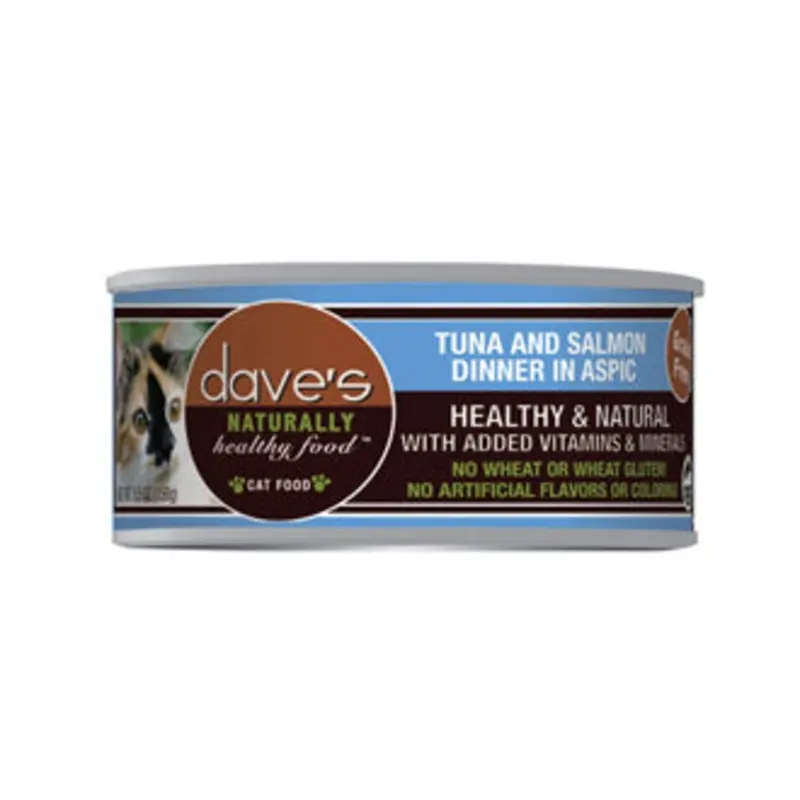 Dave's Pet Food Naturally Healthy Grain Free Wet Cat Food -  Tuna & Salmon - 5.5oz Can