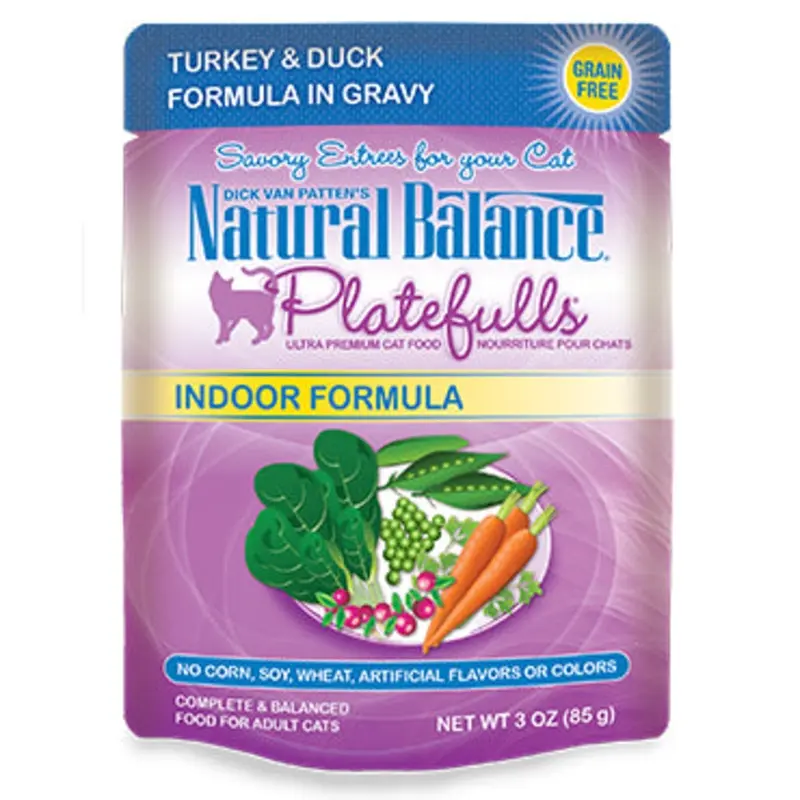 Natural Balance Platefulls Indoor Turkey Duck Pouch Cat Food 3oz