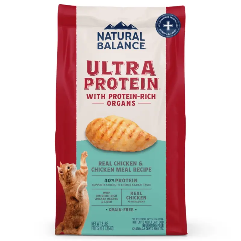 Natural Balance Ultra Protein Dry Cat Food - Chicken & Chicken Meal - 3lb Bag