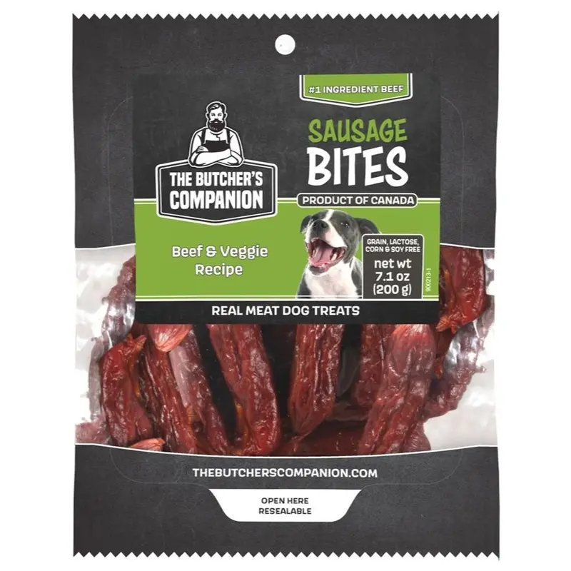 The Butcher's Companion Beef & Veggie Recipe Sausage Dog Treats 5.3oz