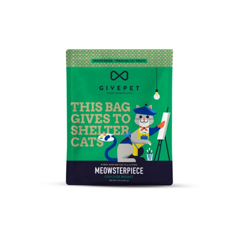 GivePet Meowsterpiece Freeze Dried Cat Treats - Chicken - 3.5oz Bag