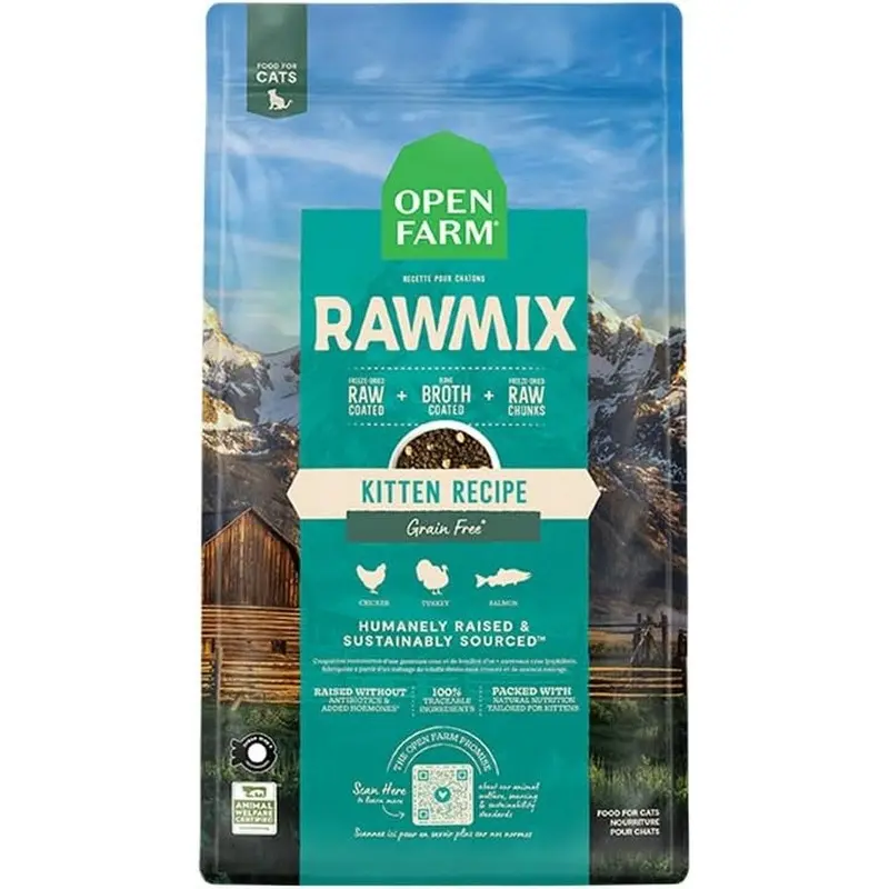 Open Farm Rawmix  Grain-Free Dry Cat Food - Kitten Formula - 8lb Bag