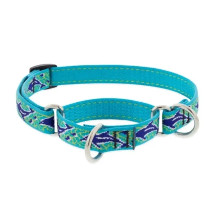 Lupine Martingale Dog Collar 3/4" x 10" -14" Dolphin Bay