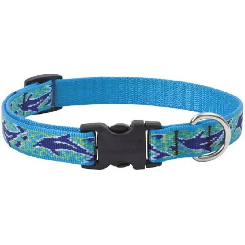 Lupine Pet Dog Collar 3/4" x 13"-22" Dolphin Bay