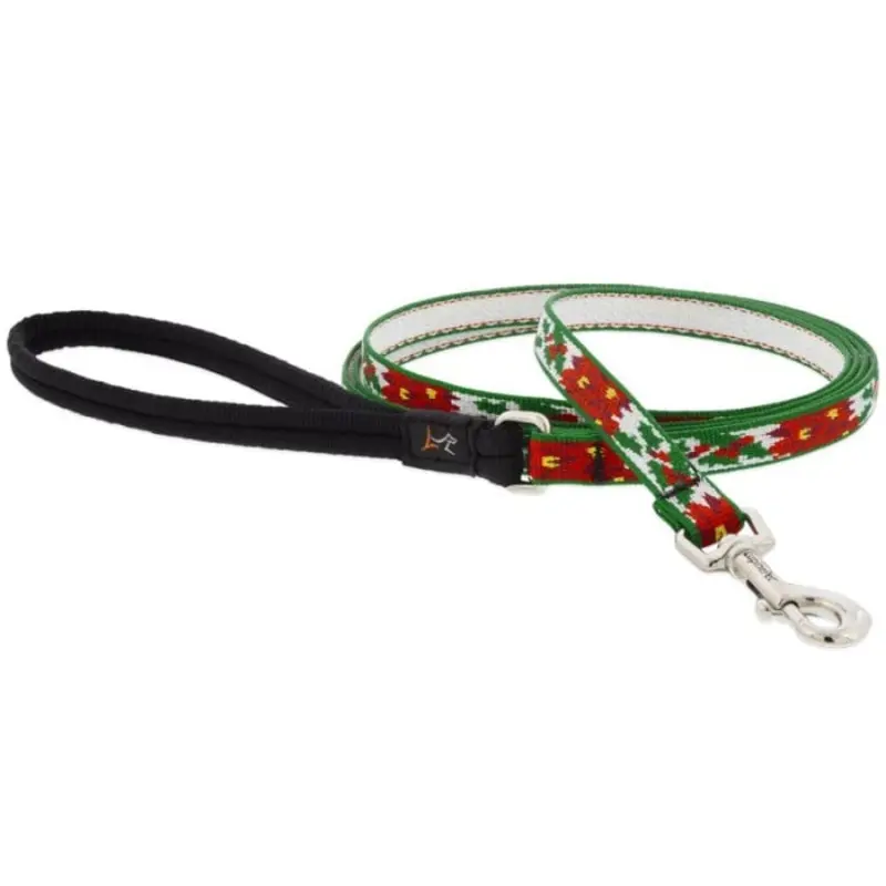 Lupine MicroBatch Limited Designs Dog Leash 1/2" x 6' Poinsettia