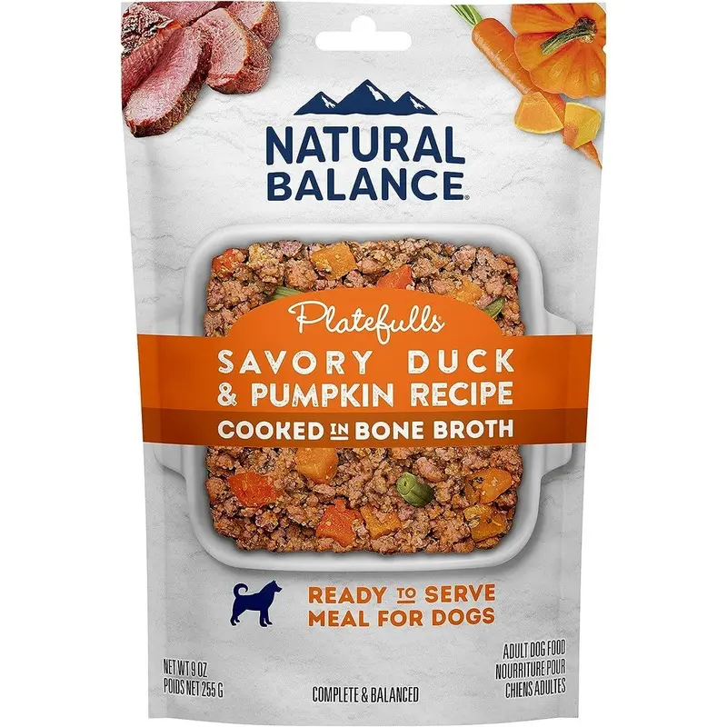 Natural Balance Platefulls Wet Dog Food - Savory Duck Pumpkin - 9oz Pouch