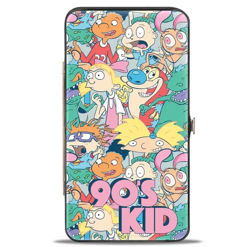 Buckle-Down Hinged Wallet - Nick Rewind 90'S KID 8-Character Mash Up Collage