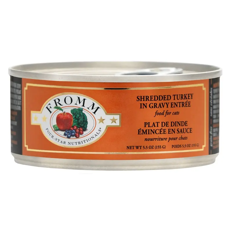 Fromm Four-Star Wet Cat Food  - Shredded Turkey in Gravy - 5.5oz Can