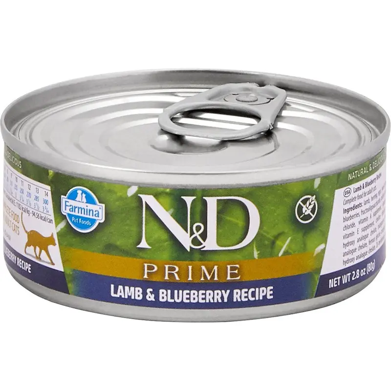 Farmina N&D Prime Lamb Wet Cat Food - Lamb & Blueberry - 2.8lb
