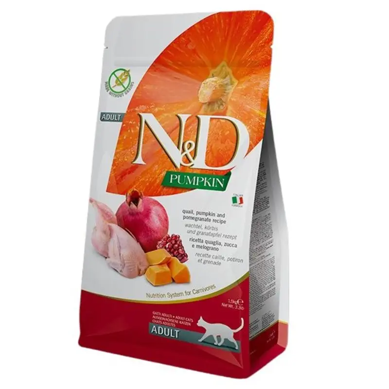 Farmina N&D Pumpkin Grain-Free Dry Cat Food - Quail & Pomegranate - 11lb