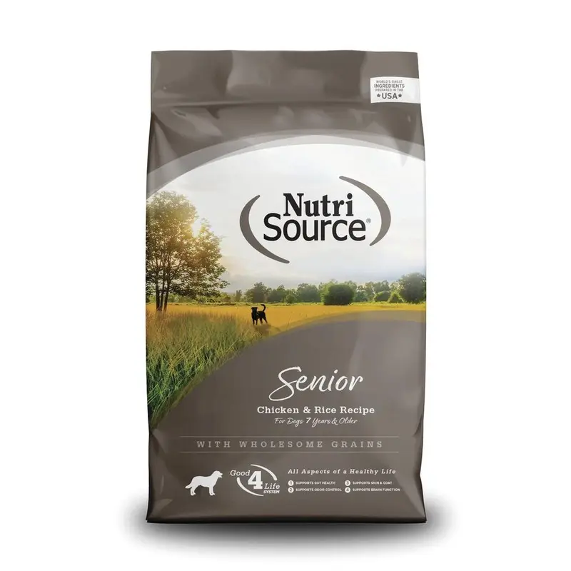 NutriSource Wholesome Grains Senior Dry Dog Food - Chicken & Rice - 6.6lb Bag