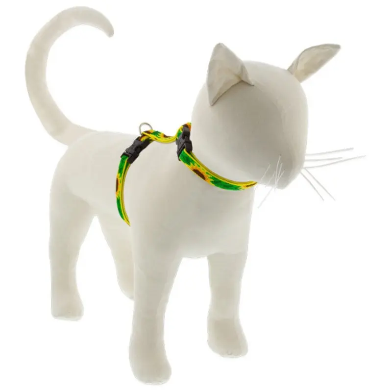 Lupine Original Designs H-Style Cat Harness 1/2" x 9"-14" Sunflowers