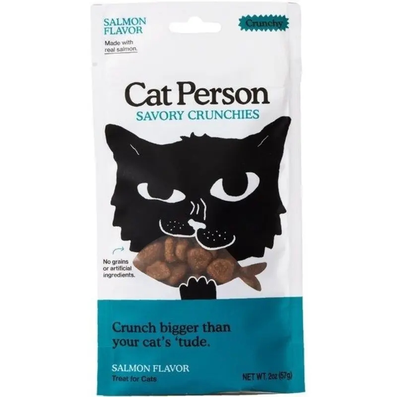 Cat Person Salmon Savory Crunchies Cat Treats 2oz
