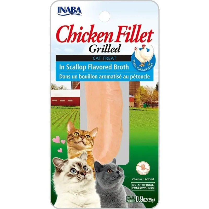 Inaba Grilled Chicken Filet in Scallop Flavored Broth Cat Treat 0.52oz