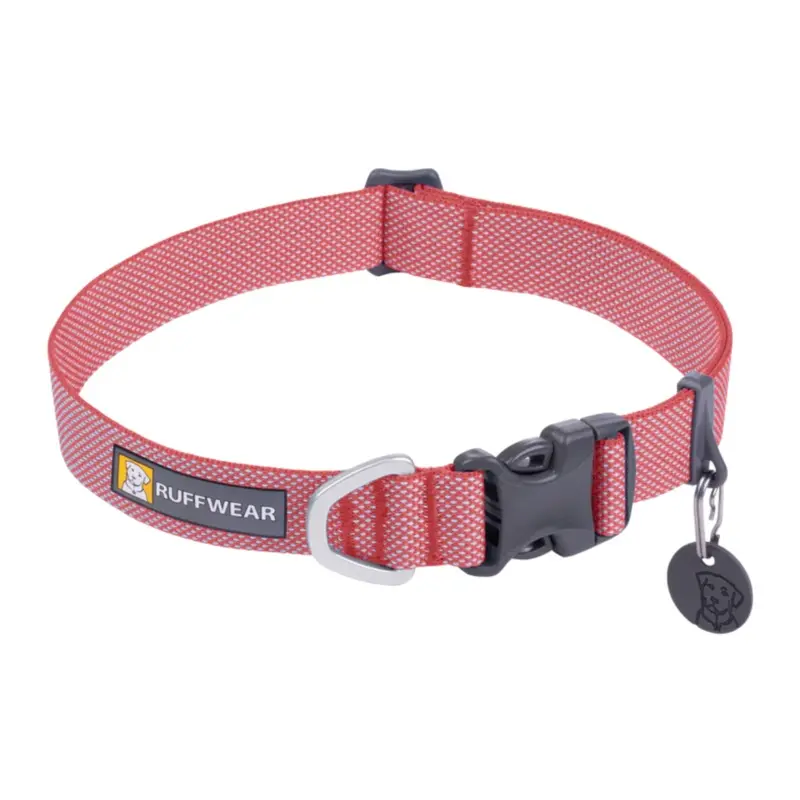 RUFFWEAR Hi & Light Lightweight Dog Collar, Salmon Pink, 14"-20"