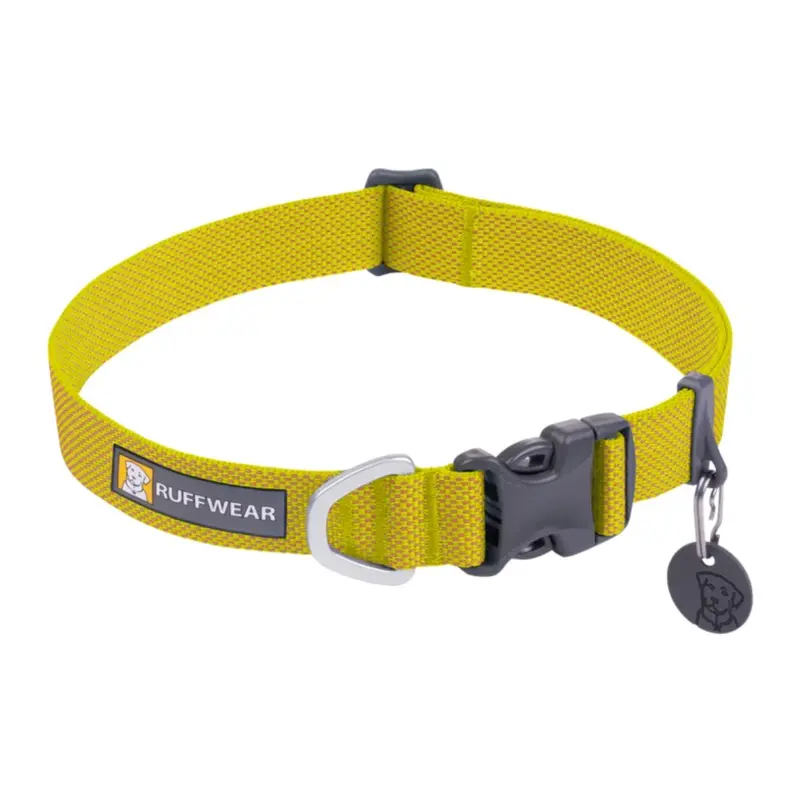RUFFWEAR Hi & Light Lightweight Dog Collar, Lichen Green, 9"-11"