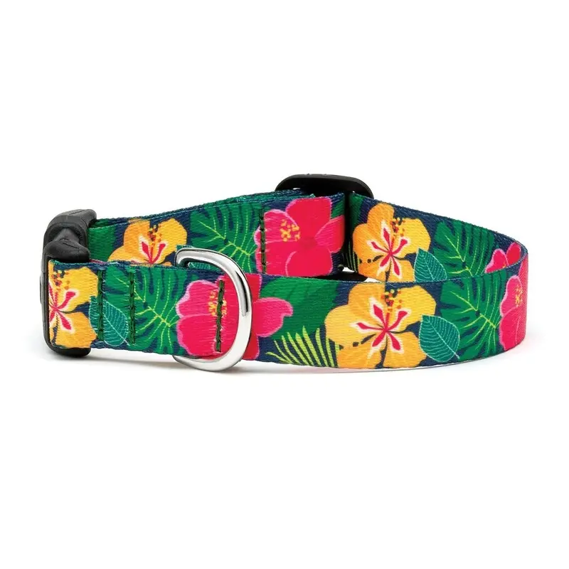 Up Country Hibiscus Printed Dog Collar X-Large