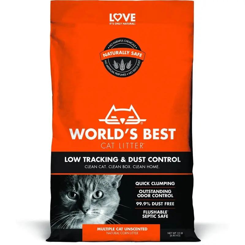 World's Best Low Tracking & Dust Control Cat Litter 15lb