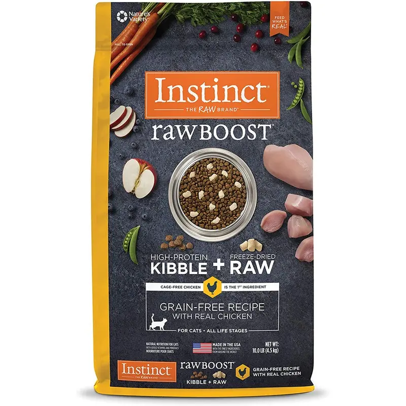 Instinct Raw Boost Raw + Kibble Dry Cat Food - Real Chicken - 10lb Bag