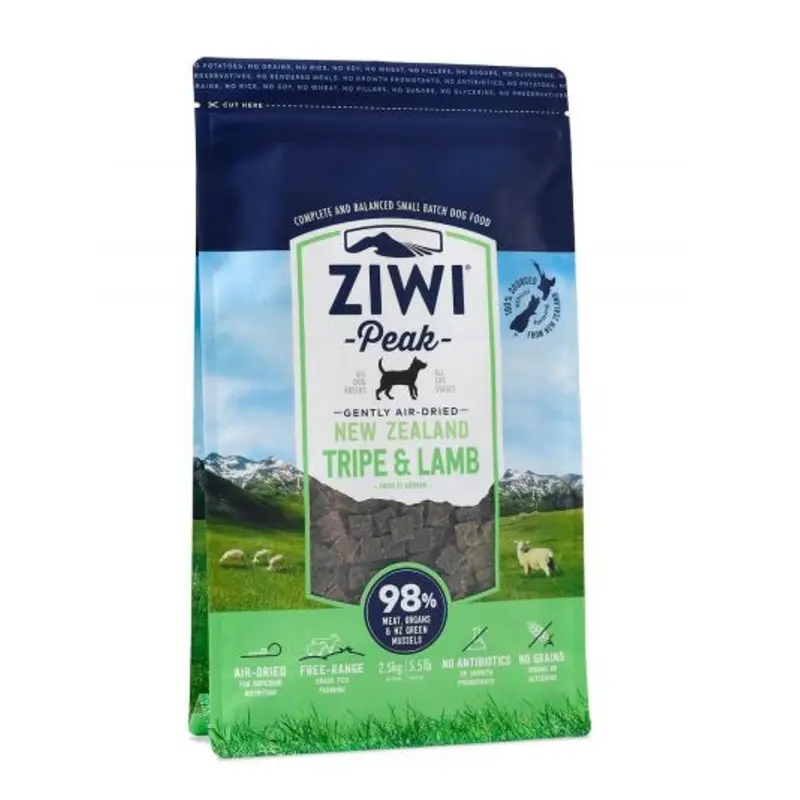 Ziwi Peak Air-Dried Dog Food - Tripe & Lamb - 2.2lb Bag