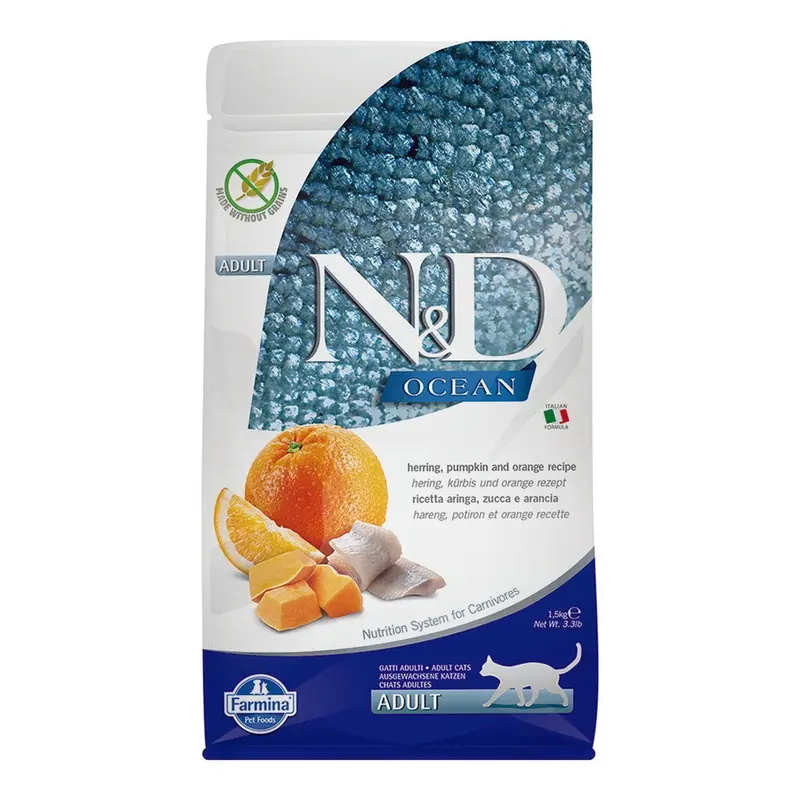 Farmina N&D Ocean Dry Cat Food - Herring, Pumpkin, & Orange - 3.3lb
