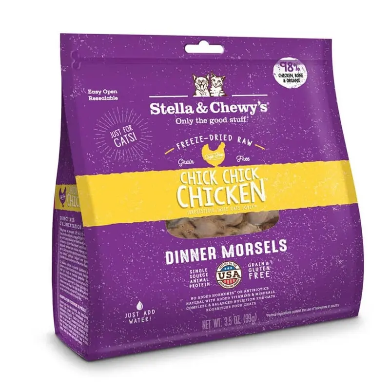 Stella & Chewy's Chick, Chick Chicken Freeze-Dried Raw Dinner Morsels Cat Food 9oz